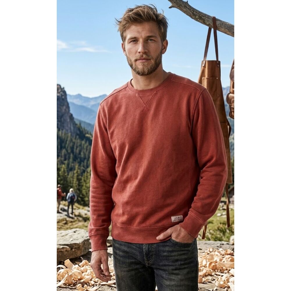 Eddie Bauer Camp Crewneck Fleece Long Sleeve Sweatshirt Men's Size Large - Picture 1 of 9